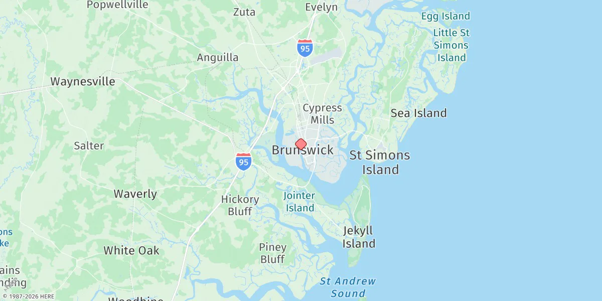 Map preview for Brunswick, East River, Georgia