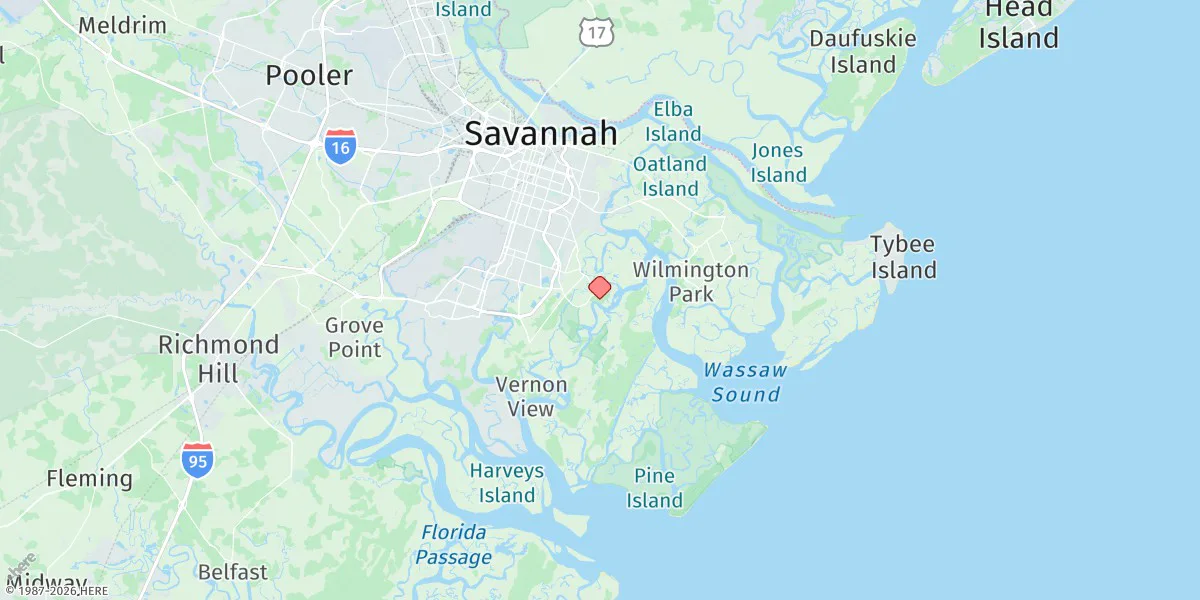 Map preview for Isle Of Hope, Skidaway River