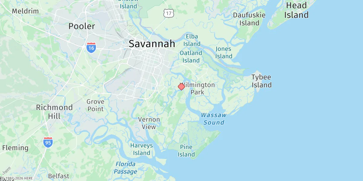 Map preview for Skidaway Institute, Skidaway River