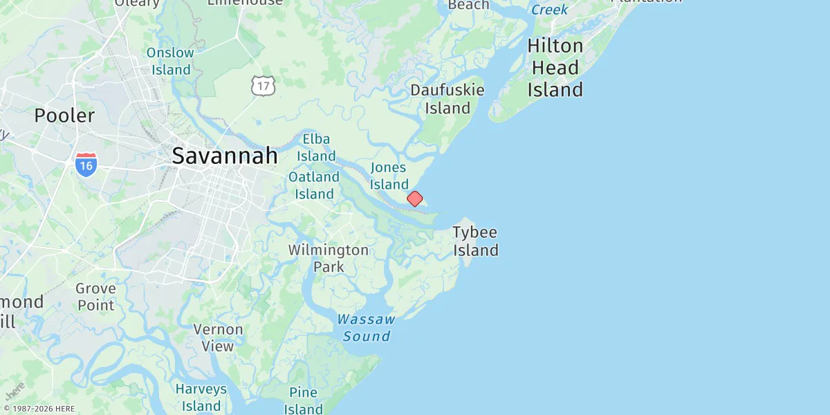 Map preview for Savannah River Entrance, Fort Pulaski