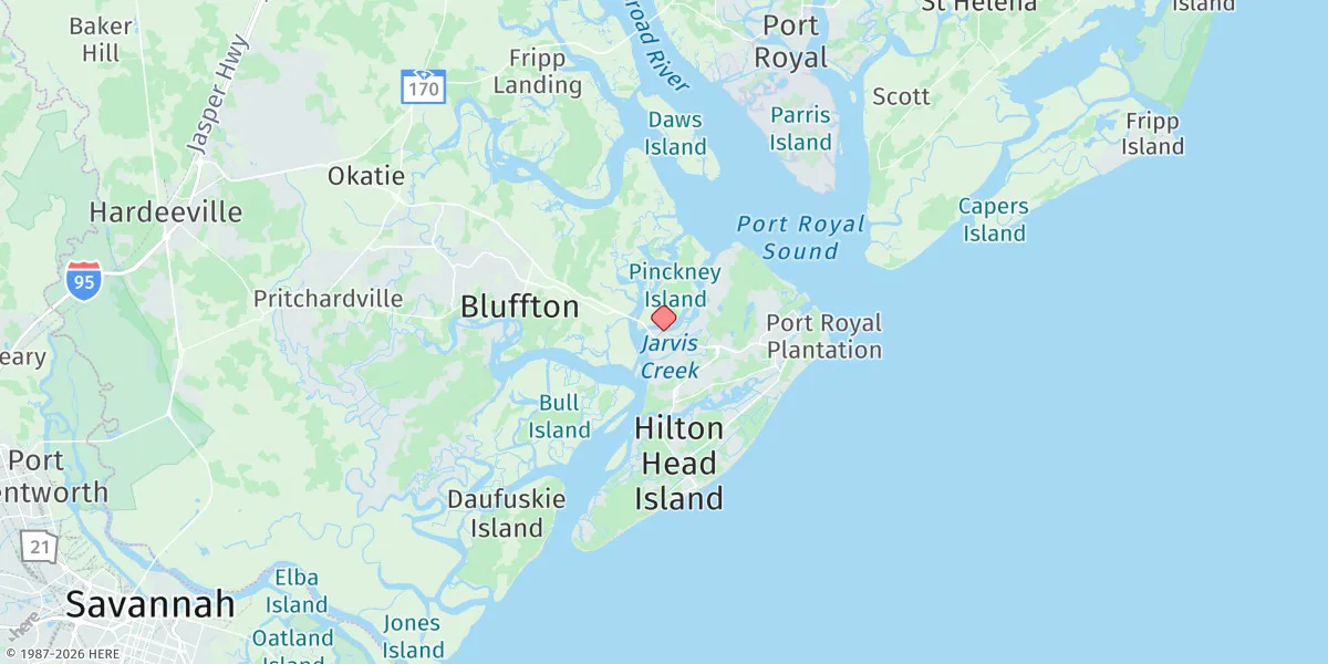 Map preview for Skull Creek, South Entrance, Hilton Head Island