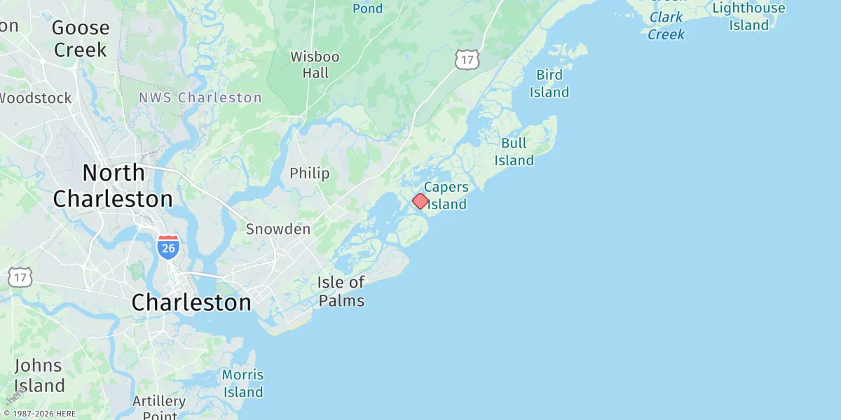 Map preview for Capers Creek, South Capers Island
