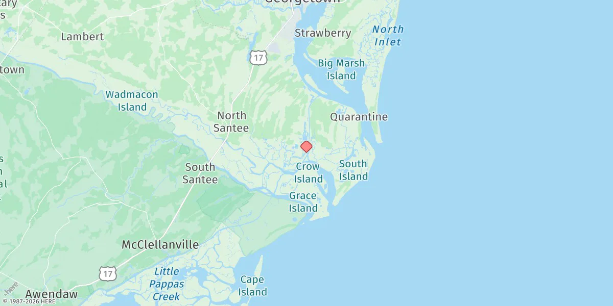 Map preview for Minim Creek Ent., Icww, North Santee Bay