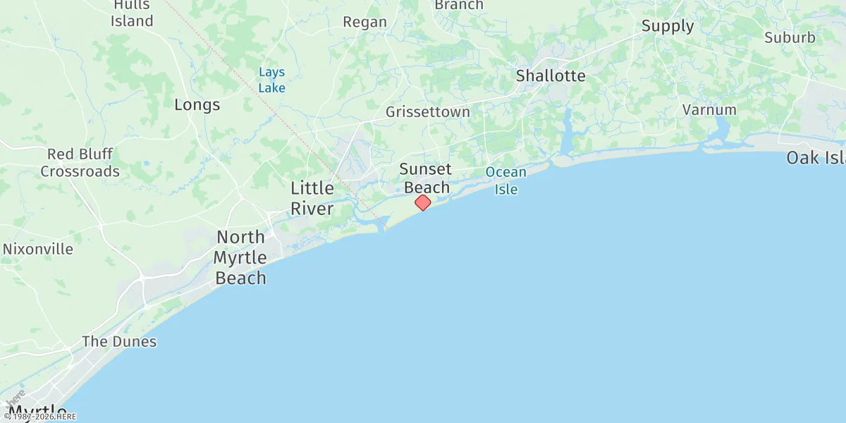 Map preview for Sunset Beach Pier