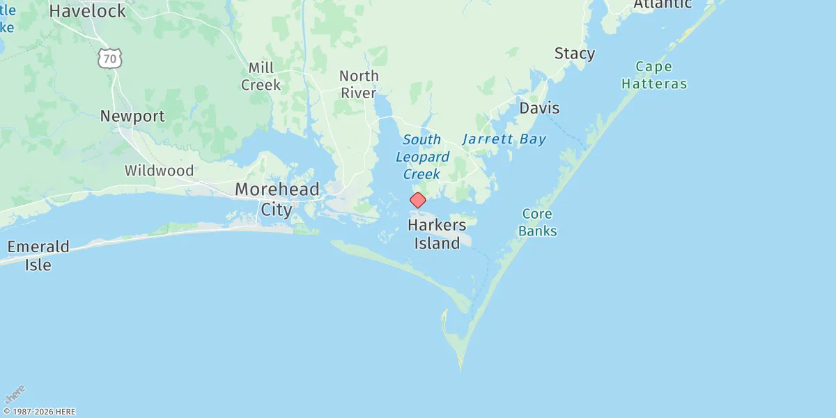 Map preview for Harkers Island Bridge