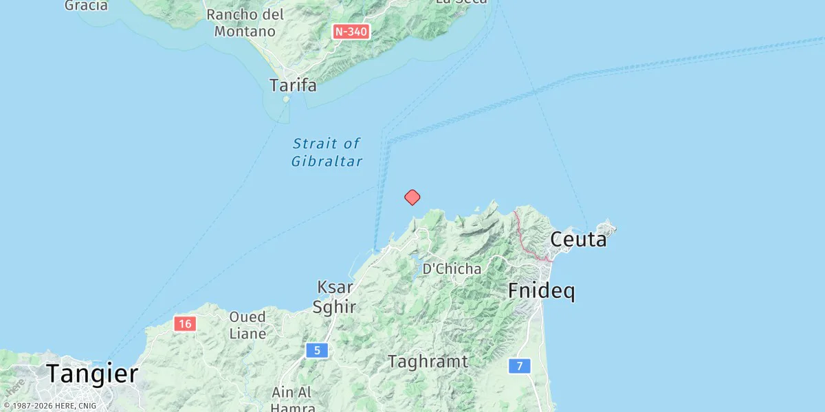 Map preview for Tanger Mediterranee