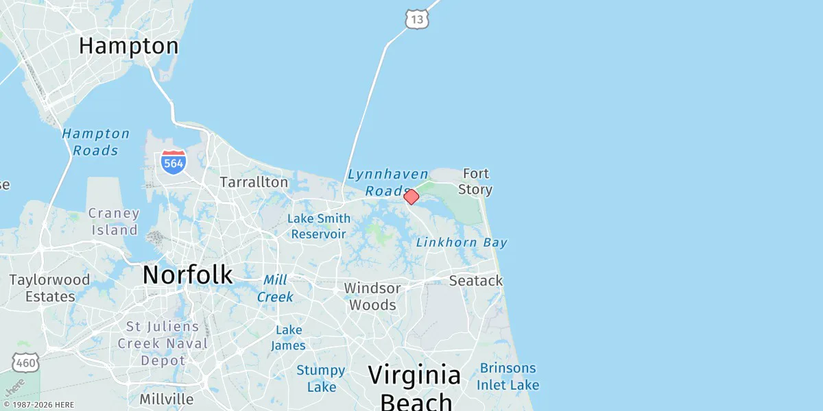 Map preview for Broad Bay Canal