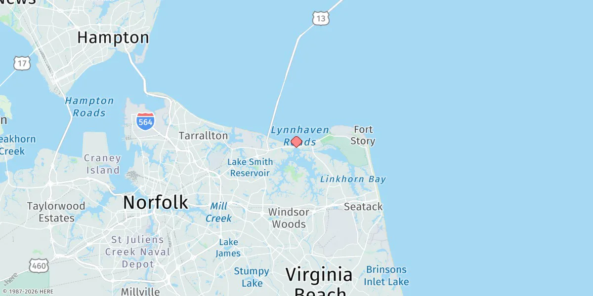 Map preview for Lynnhaven Inlet, Virginia Pilots Dock
