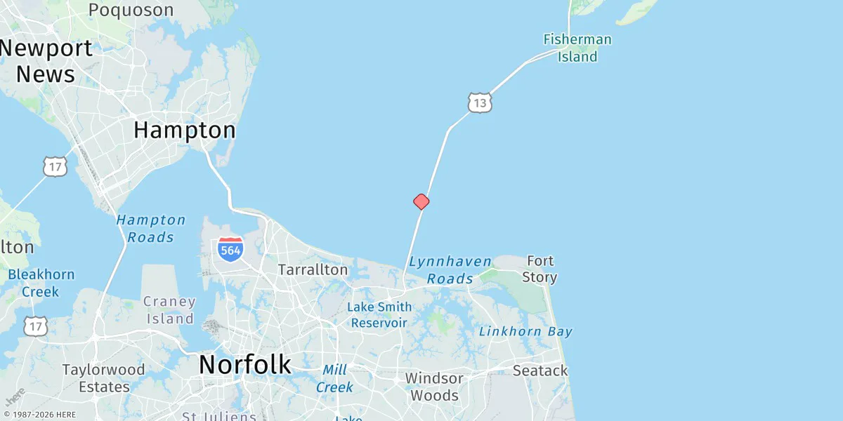 Map preview for Chesapeake Bay Bridge Tunnel