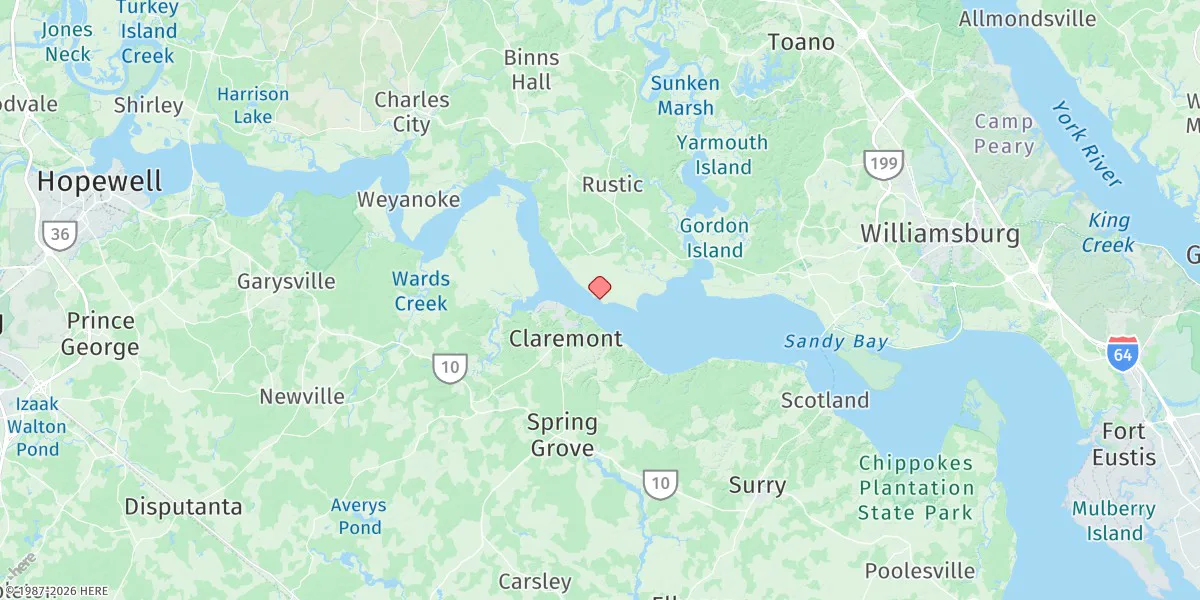 Map preview for Tettington, James River