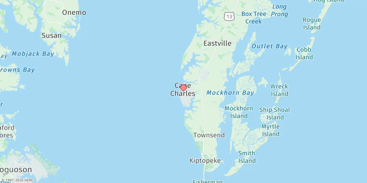 Map preview for Cape Charles Harbor, Chesapeake Bay, Virginia