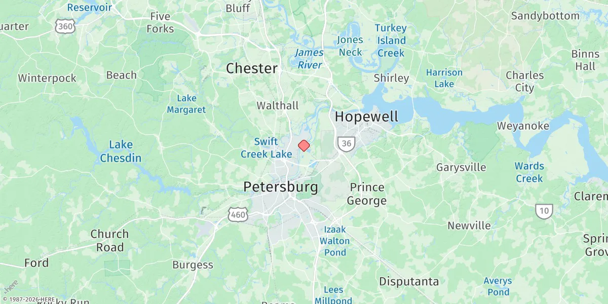 Map preview for Puddledock, Appomattox River