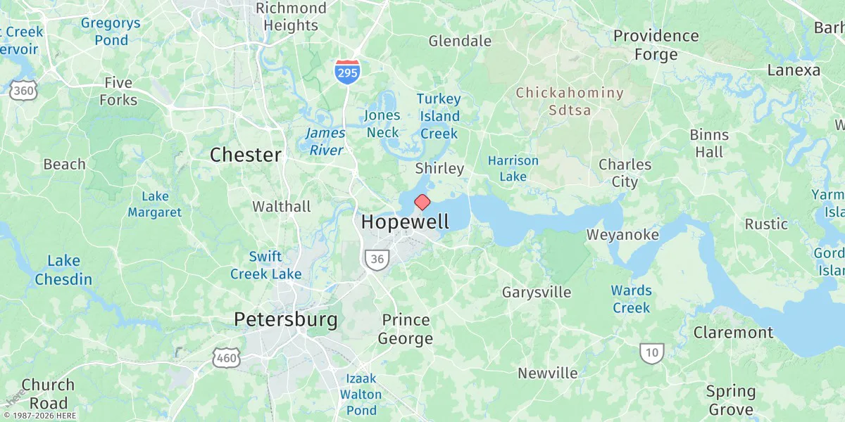 Map preview for City Point, Hopewell