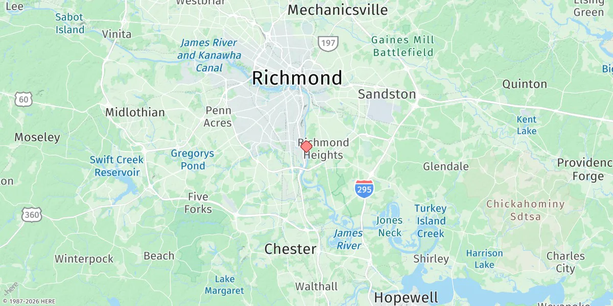 Map preview for Richmond Deepwater Terminal, James River