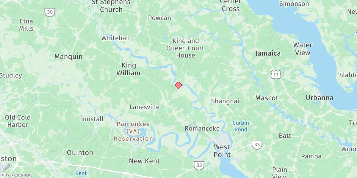 Map preview for Wakema (Fraziers Ferry), Mattaponi River