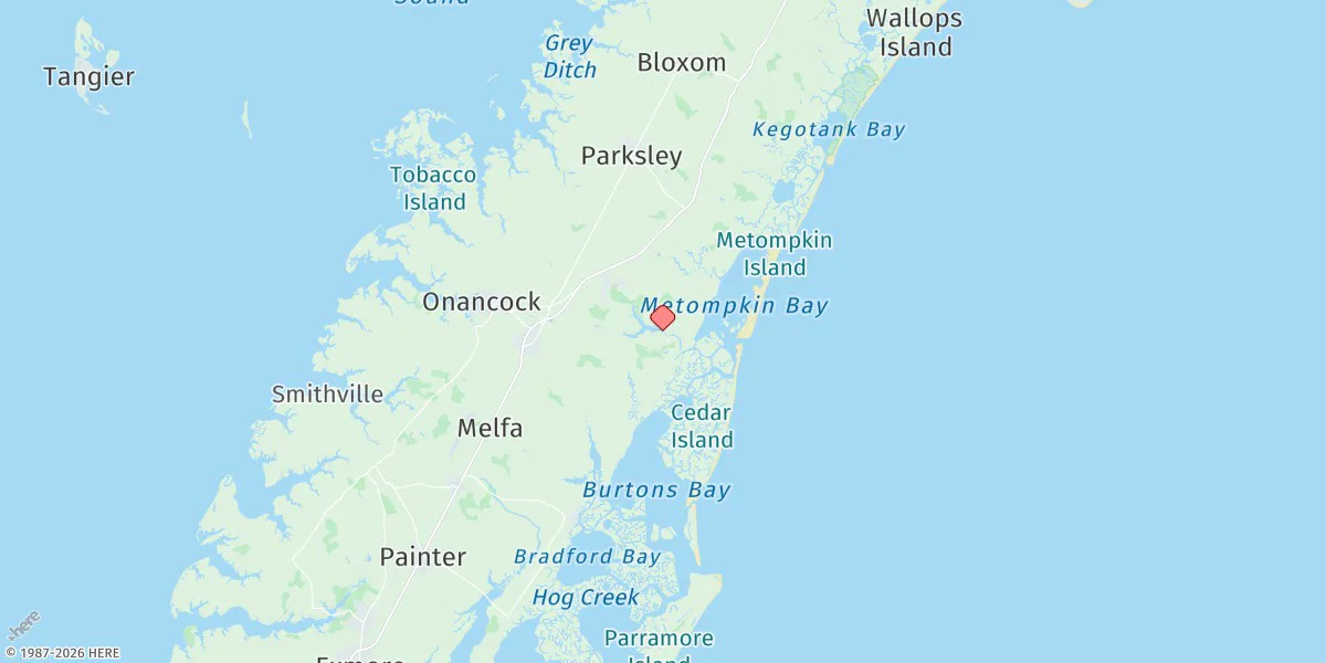 Map preview for Folly Creek, Metompkin Inlet
