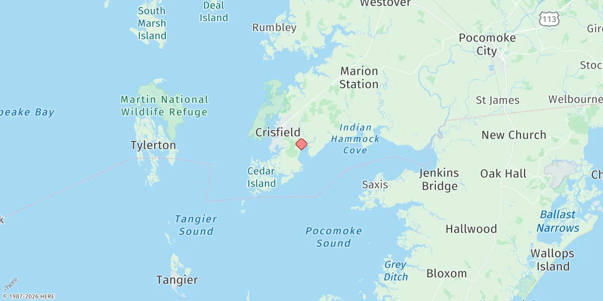 Map preview for Ape Hole Creek, Pocomoke Sound