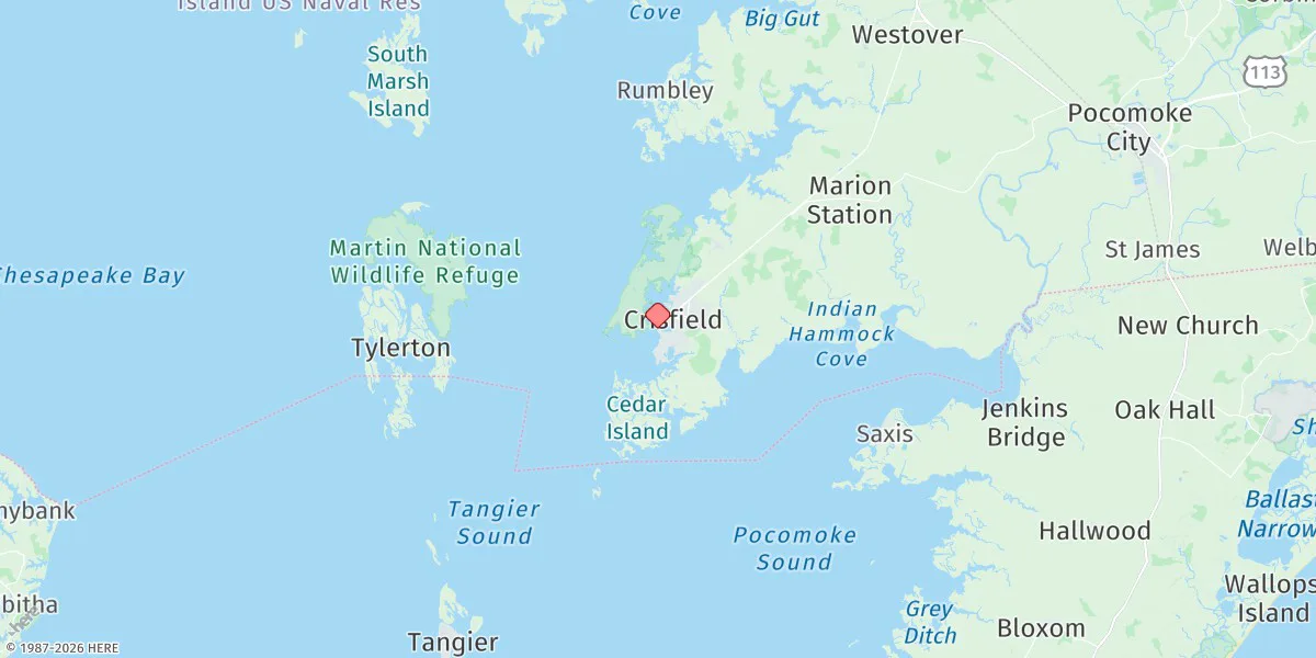 Map preview for Crisfield, Little Annemessex River