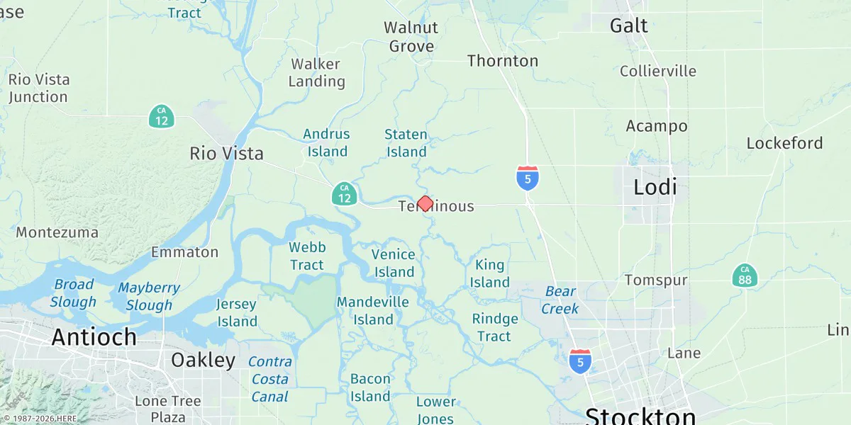 Map preview for Terminous, South Fork