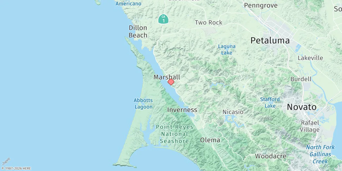 Map preview for Reynolds, Tomales Bay
