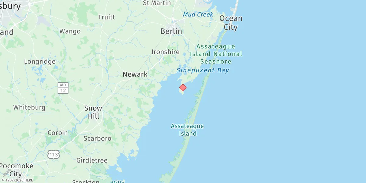 Map preview for South Point, Sinepuxent Neck