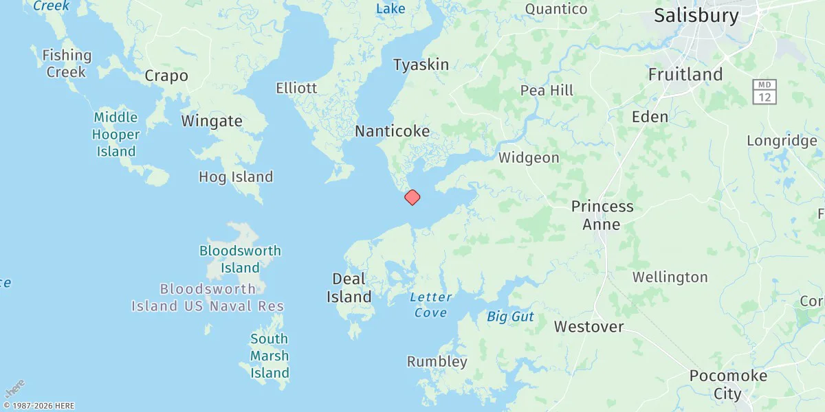 Map preview for Great Shoals Light, Monie Bay