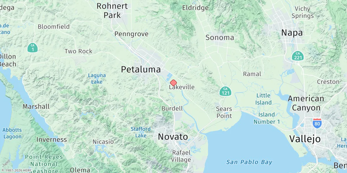 Map preview for Lakeville, Petaluma River