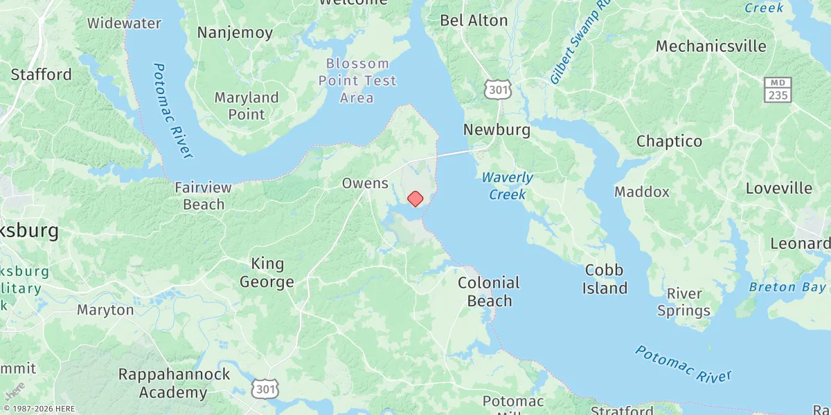 Map preview for Dahlgren, Upper Machodoc Creek, Va.