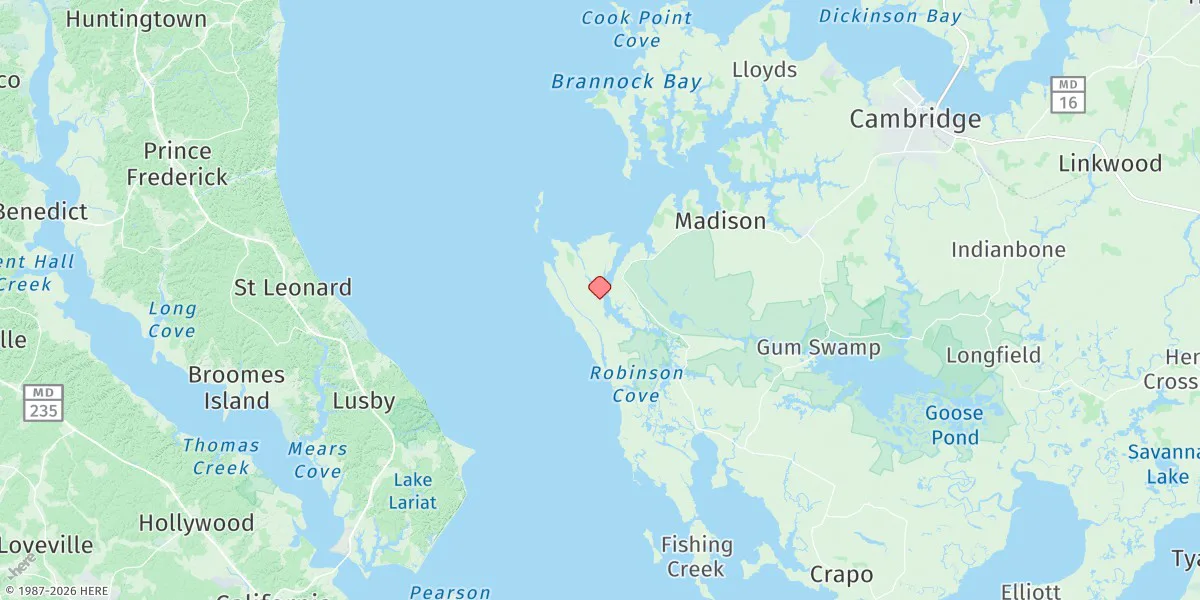 Map preview for Taylors Island, Slaughter Creek