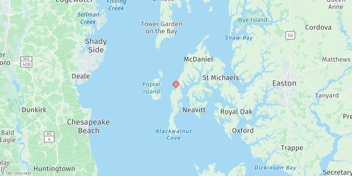 Map preview for Tilghman Island, Ferry Cove, Eastern Bay