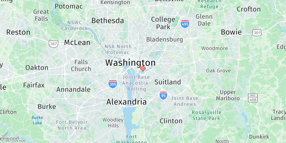 Map preview for Washington Naval Yard