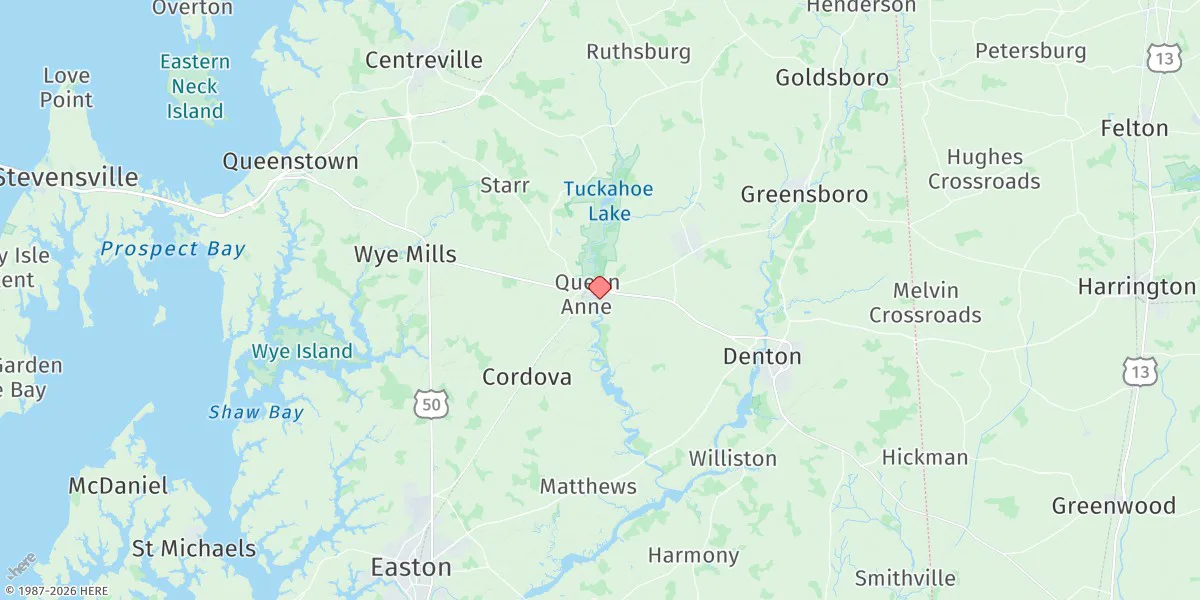 Map preview for Hillsboro, Tuckahoe Creek