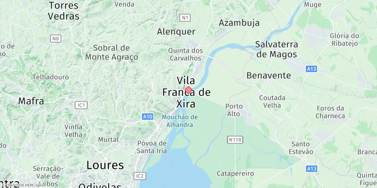 Map preview for Vila Franca De Xira