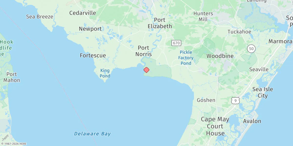 Map preview for East Point, Maurice River Cove