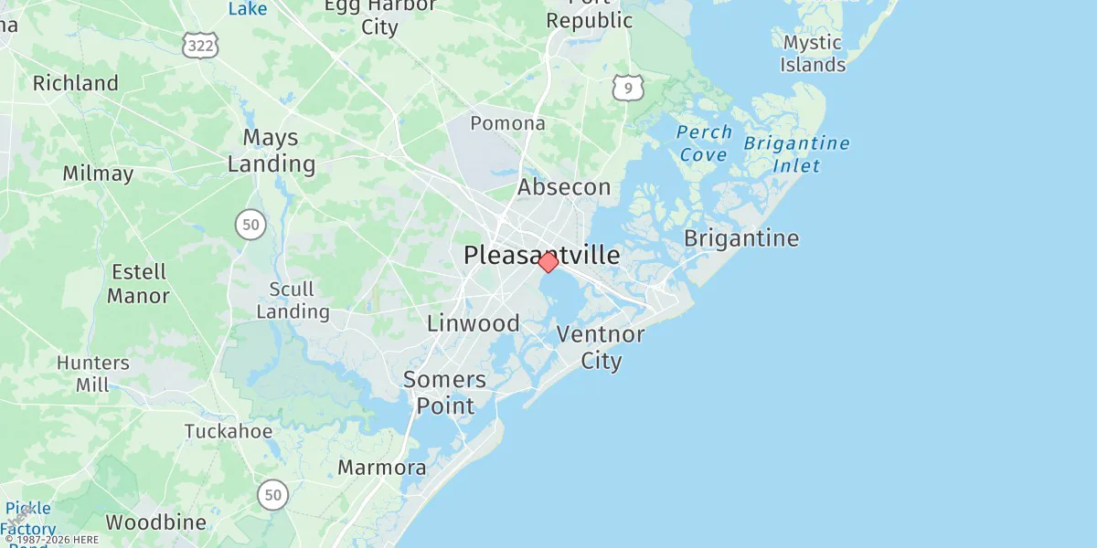 Map preview for Pleasantville, Lakes Bay, Great Egg Harbor Inlet