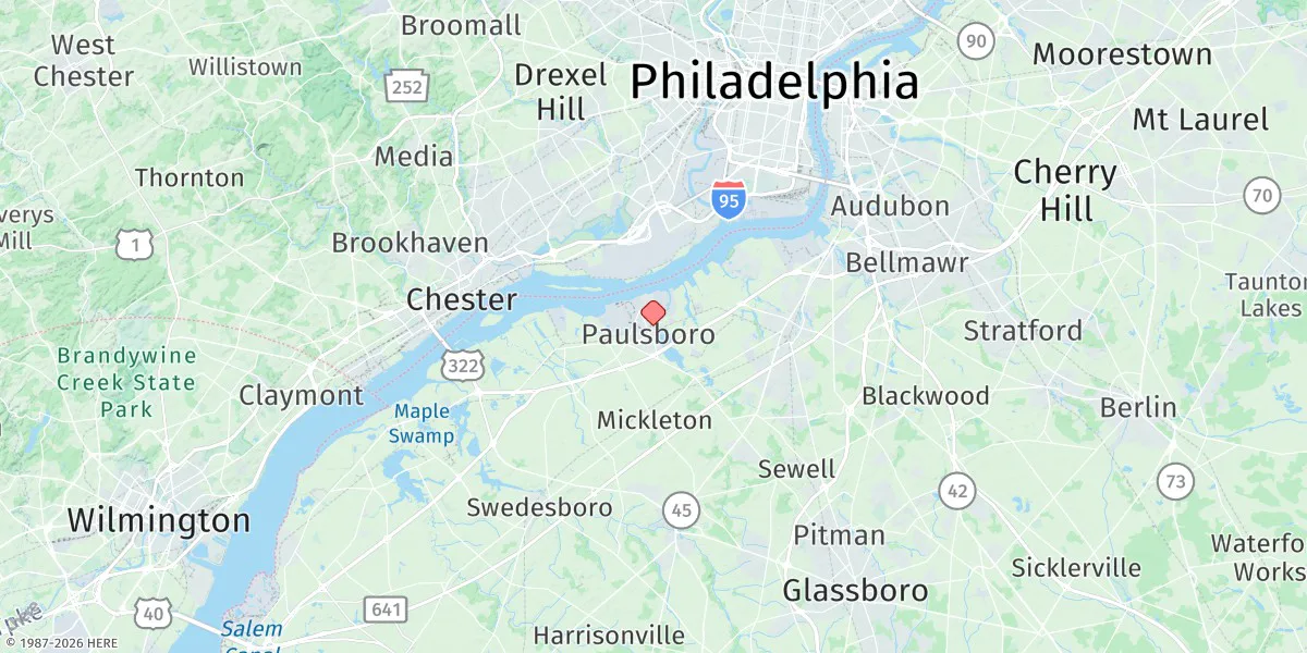 Map preview for Paulsboro, Mantua Creek, N.j.