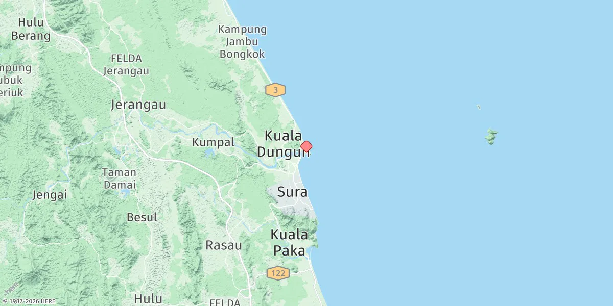 Map preview for Kuala Dungun