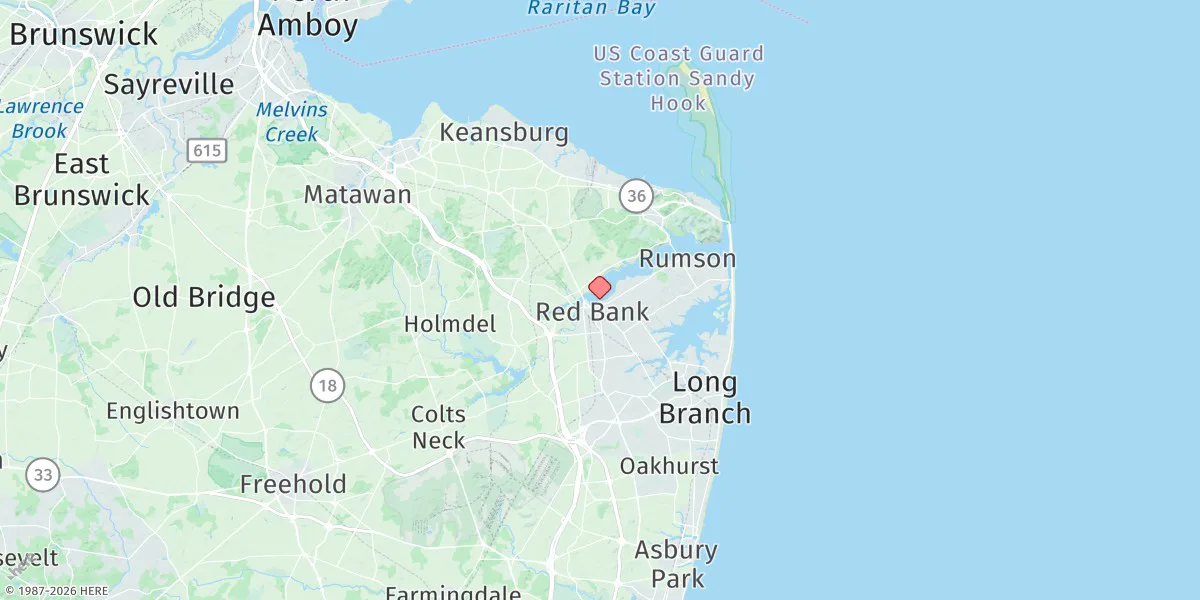 Map preview for Red Bank, Navesink River