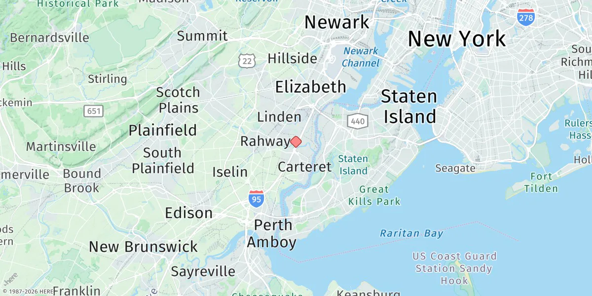 Map preview for Rahway River, Rr. Bridge
