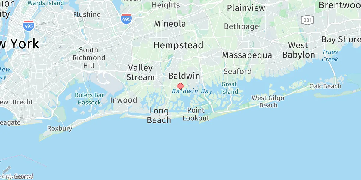 Map preview for Baldwin, Parsonage Cove, Hempstead Bay