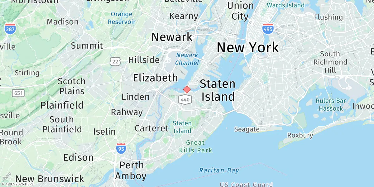 Map preview for Bayonne Bridge, Staten Island