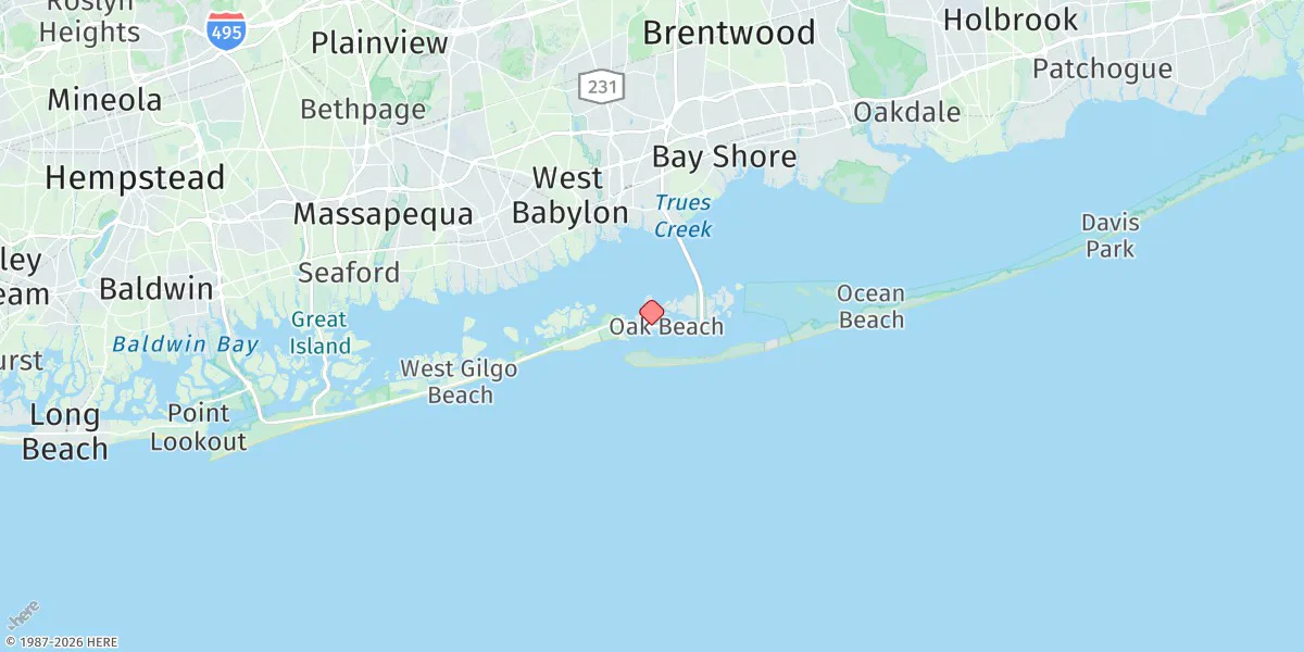 Map preview for Oak Beach