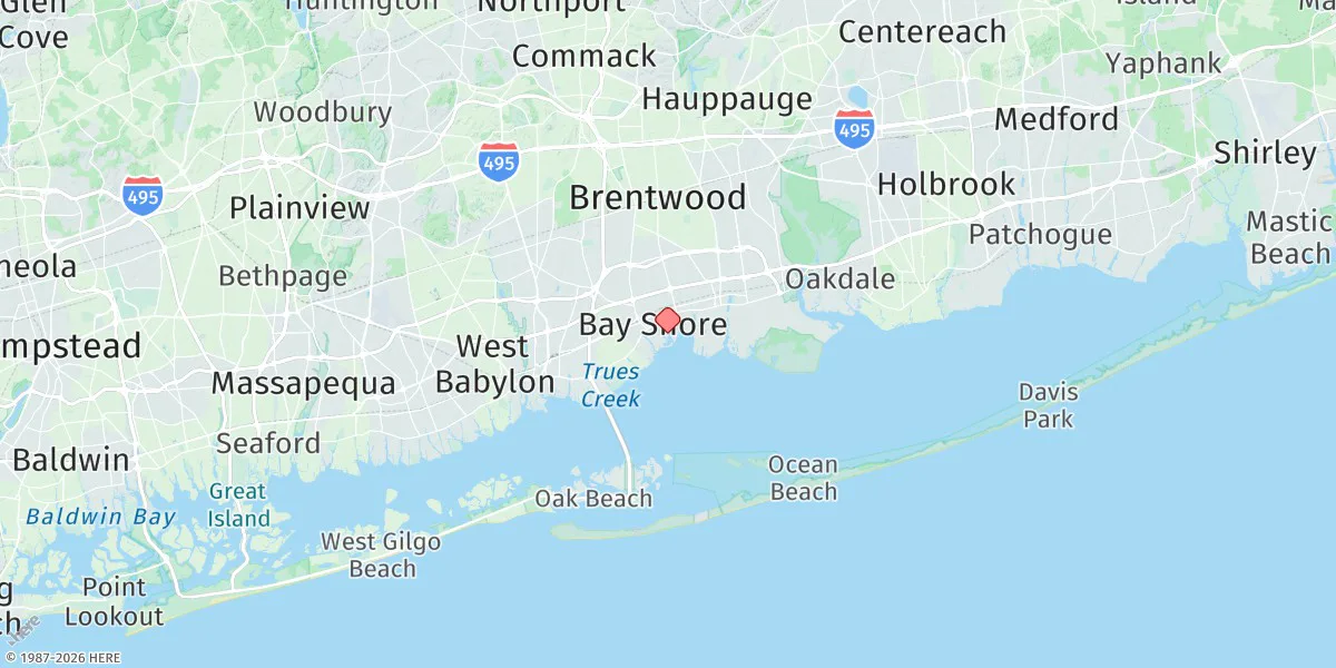 Map preview for Bay Shore, Watchogue Creek Entrance