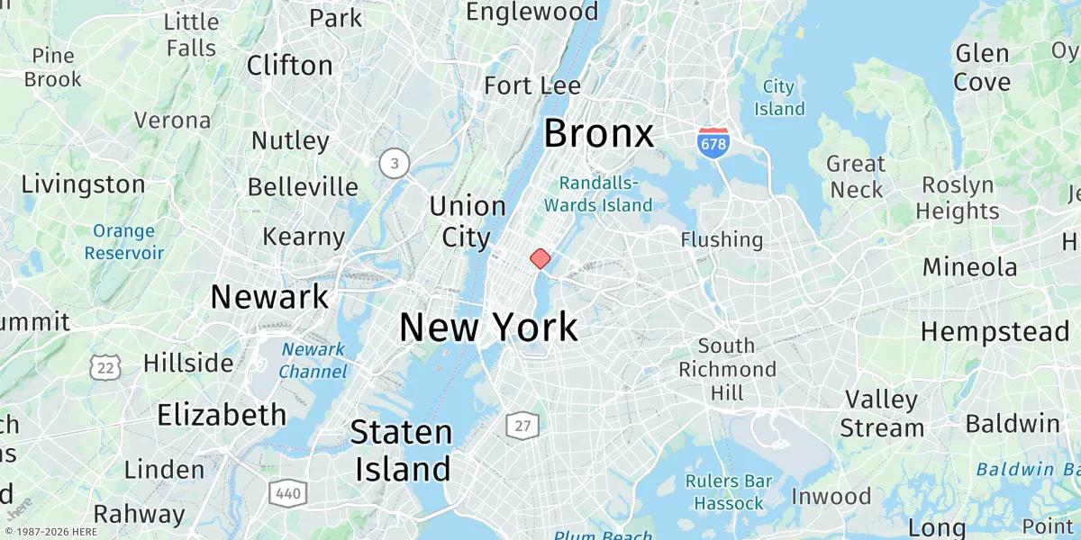Map preview for East 41st Street, New York City