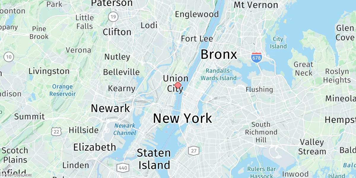 Map preview for Weehawken, Union City, N.j.