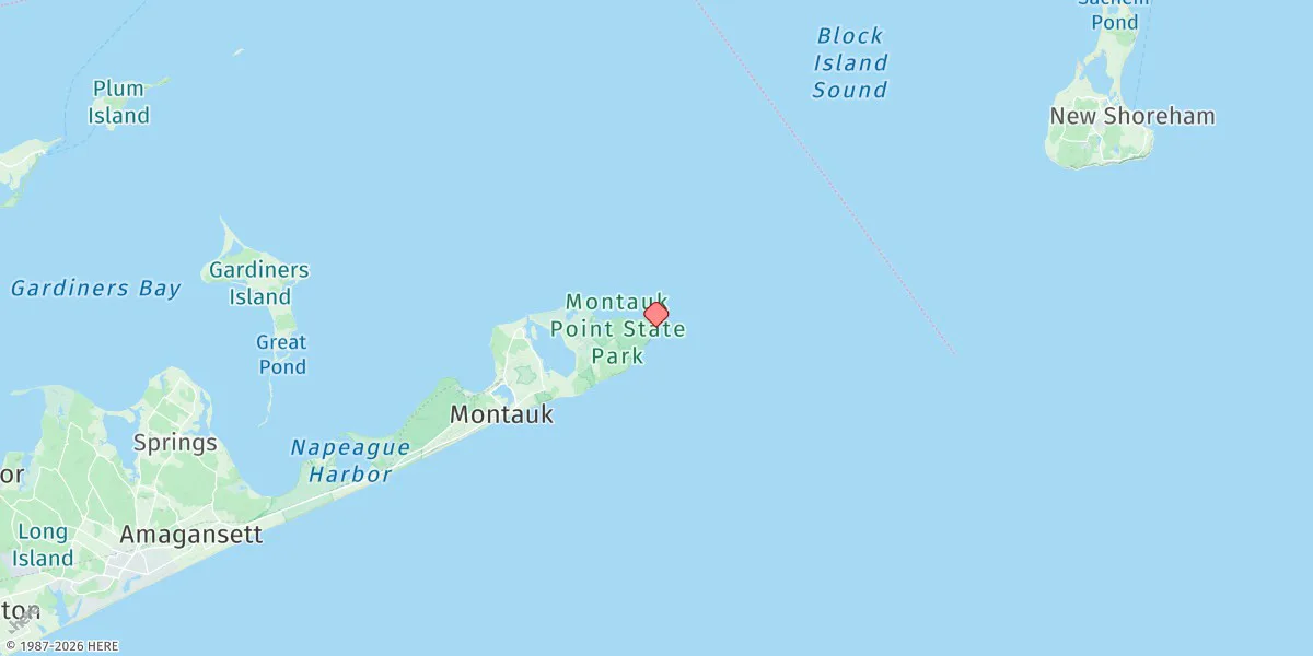 Map preview for Montauk Point Light, Long Island Sound