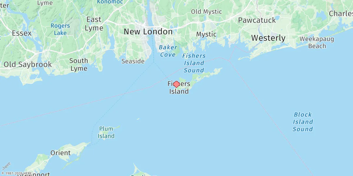 Map preview for Silver Eel Pond, Fishers Island, N.y.