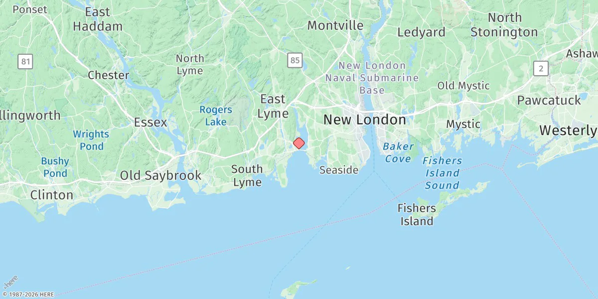 Map preview for Niantic, Niantic River