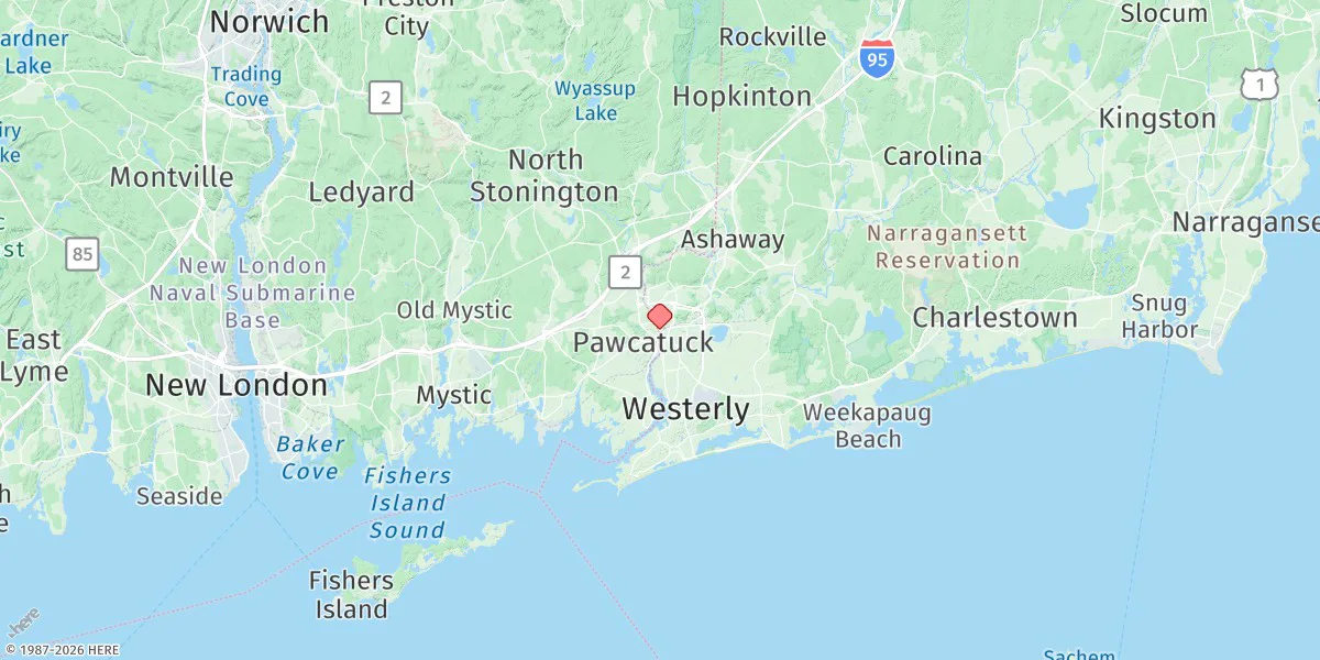 Map preview for Westerly, Pawcatuck River