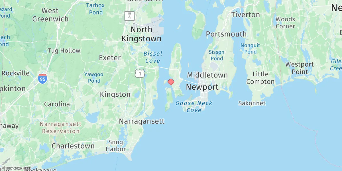 Map preview for West Jamestown, Dutch Island Harbor